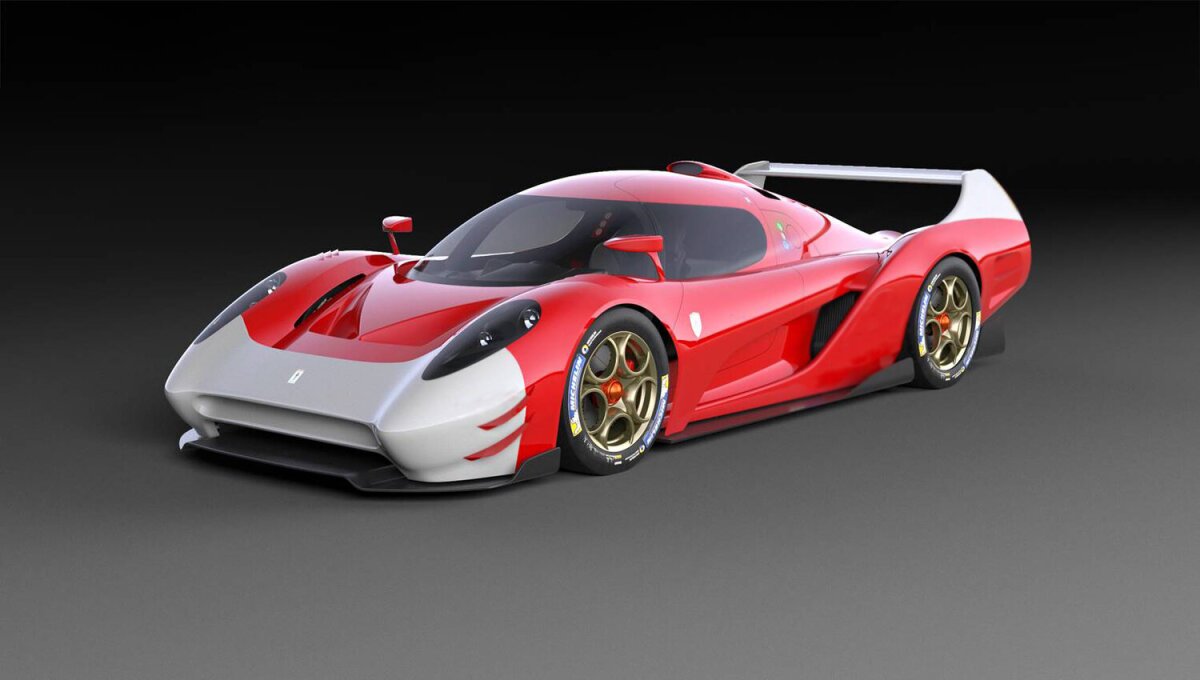 The paint job, as others have noted, appears to reference 70s-era Alfa Romeo race cars. A hint at what lies under the engine cover?