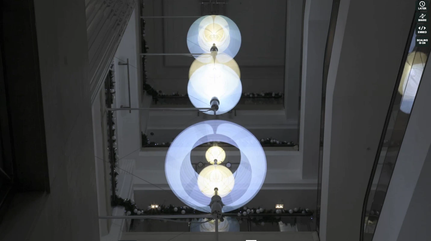 Troika's kinetic chandelier, Thixotropes, combines LED lighting, carbon and steel banding to stunningly beautiful effect (Photo: Troika)