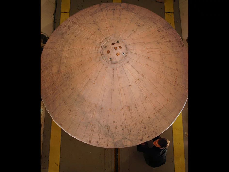 Inflated, the IRVE-3 reaches a diameter of 10 feet (3 m)