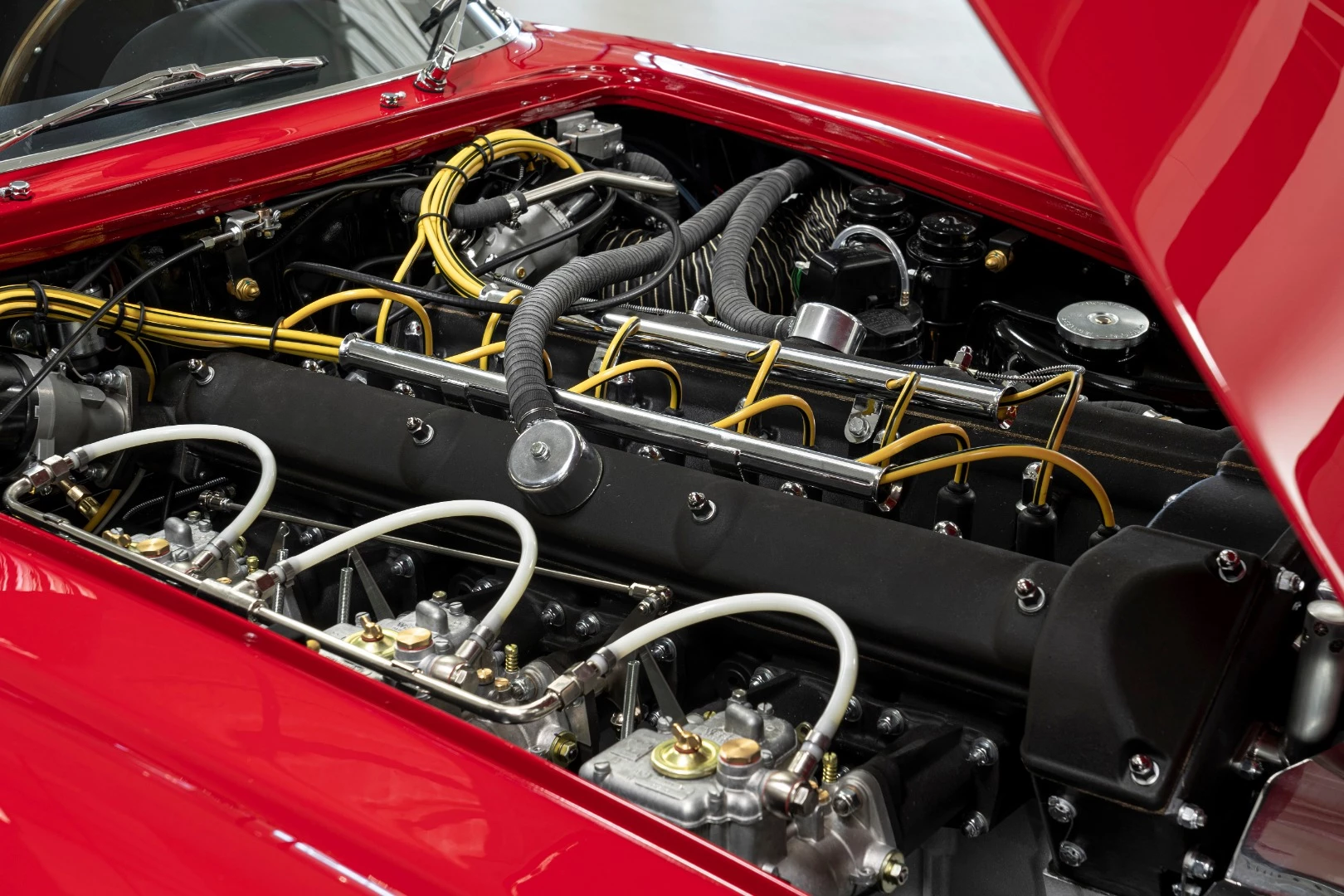 The original Aston Martin DB4 GT Zagato was introduced London Motor Show in October 1960 with a 314 hp (234 kW) 3670 cc straight-six engine which propelled it to 153.5 mph (247 km/h). The DB4 GT Zagato Continuation model builds further upon the original, with a larger capacity 4.7-liter straight-six engine producing 390 hp and a considerably higher top speed.