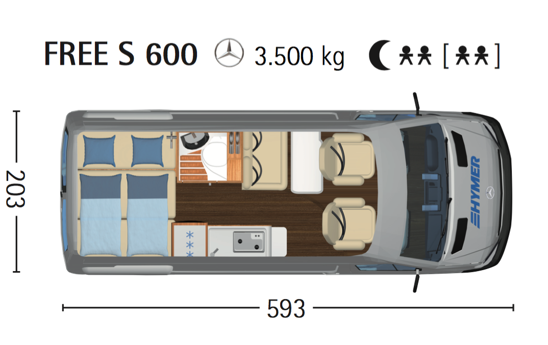 Hymer Free S 600 floor plan