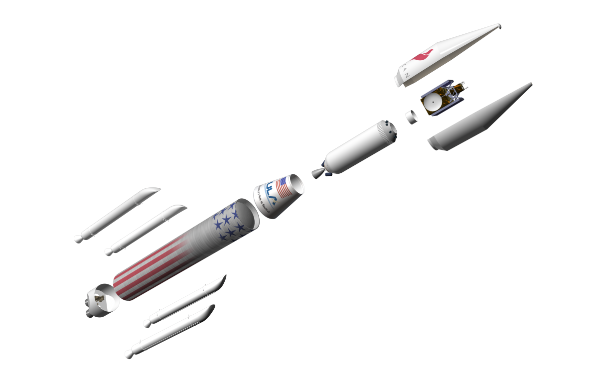Exploded view of Vulcan configuration with small fairing