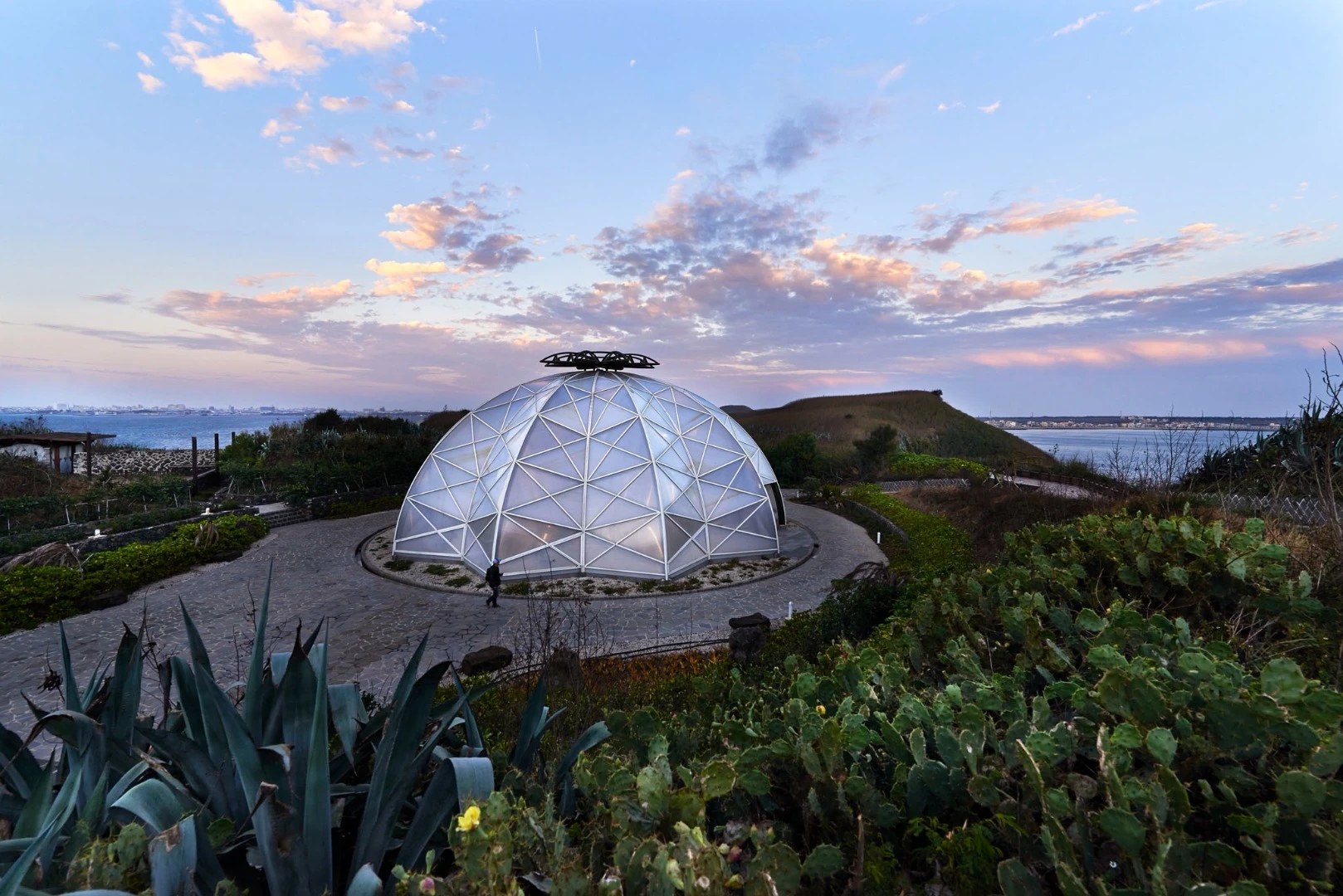 The Echinocactus grusonii cactus greenhouse, at the Penghu Qingwan Cactus Park, is designed to look like a cactus