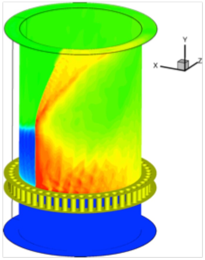 A model of a Rotating Detonation Engine constructed by NRL researchers (Image: U.S. Naval Research Laboratory)