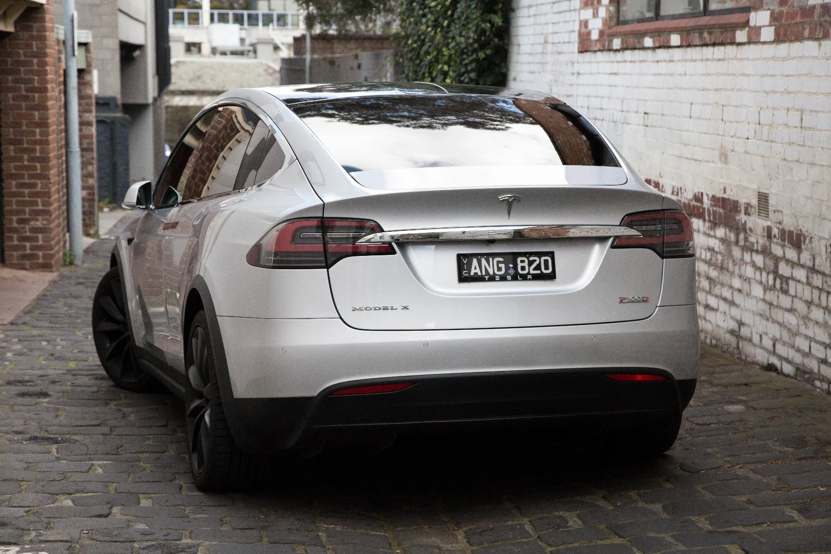 The liftgate on the Model X reveals a relatively spacious boot