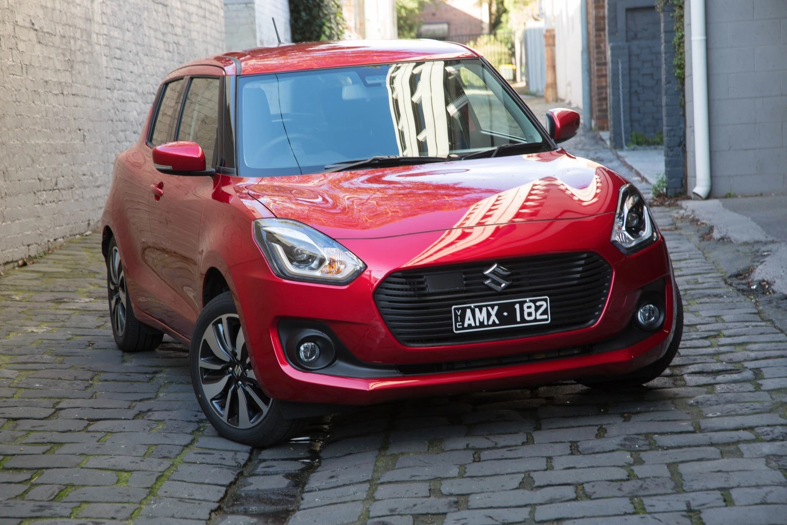 The black rectangle on the Swift's grille is the radar sensor for its active safety features