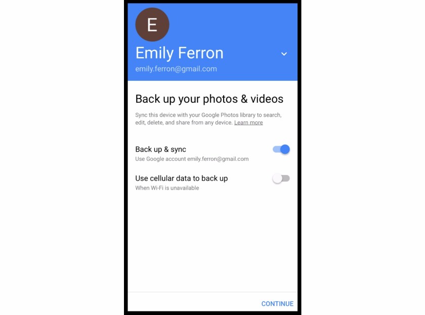 Launching Google Photos for iOS for the first time