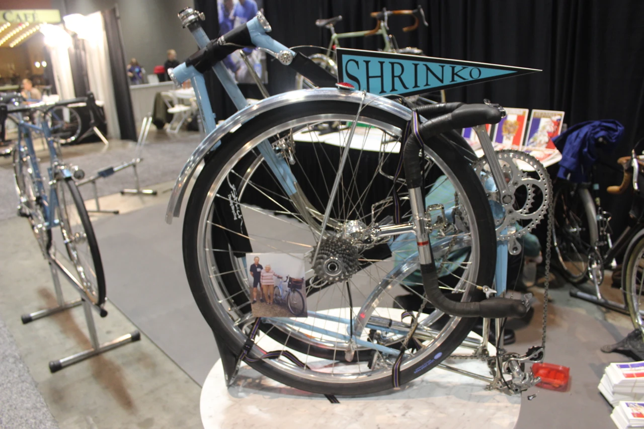 A folded-up folding bike, from J.P. Weigle