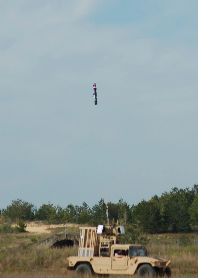 Mobile Force Protection project vehicle launches drone interceptor in a test at Eglin Air Force Base