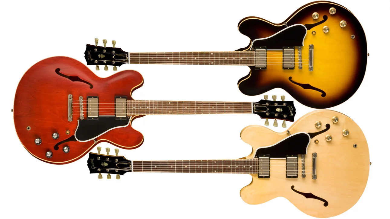 The ES-335TD comes in three colours: Antique Faded Cherry, Antique Vintage Sunburst and Antique Natural