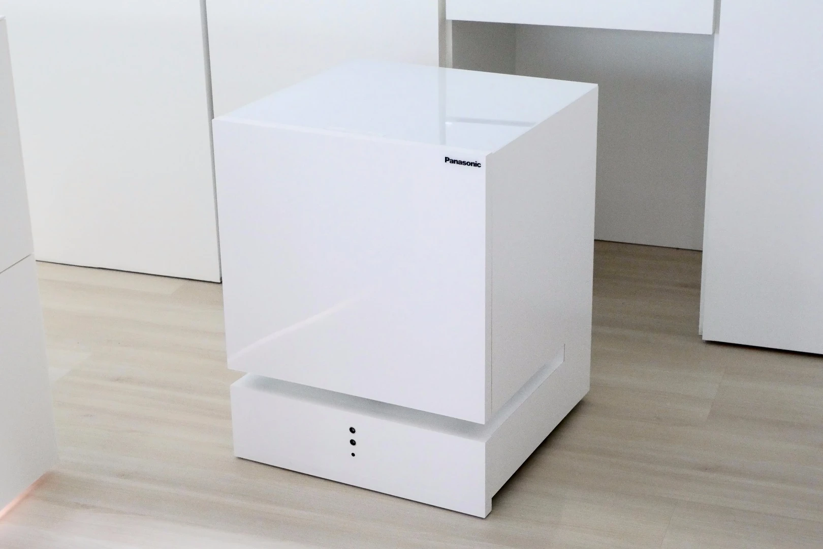 The Movable Fridge will come when called, and return to its cubby hole in the kitchen when no longer needed