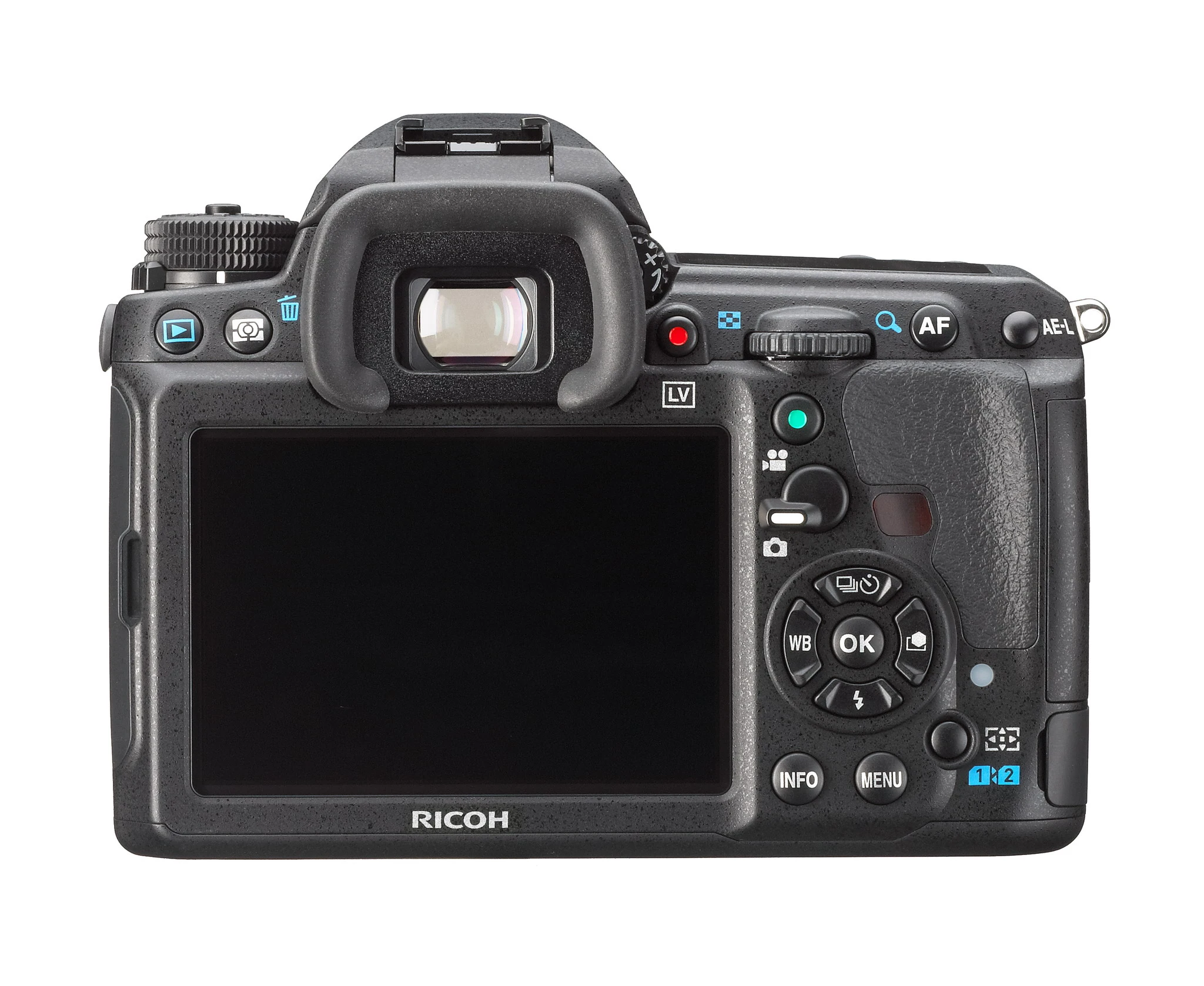Users can frame up a shot using the optical viewfinder or the 3.2-inch LCD monitor