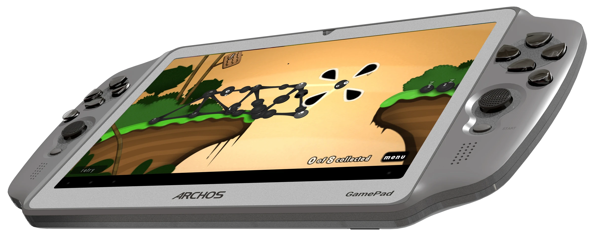 The ARCHOS GamePad features a five point capacitive touchscreen