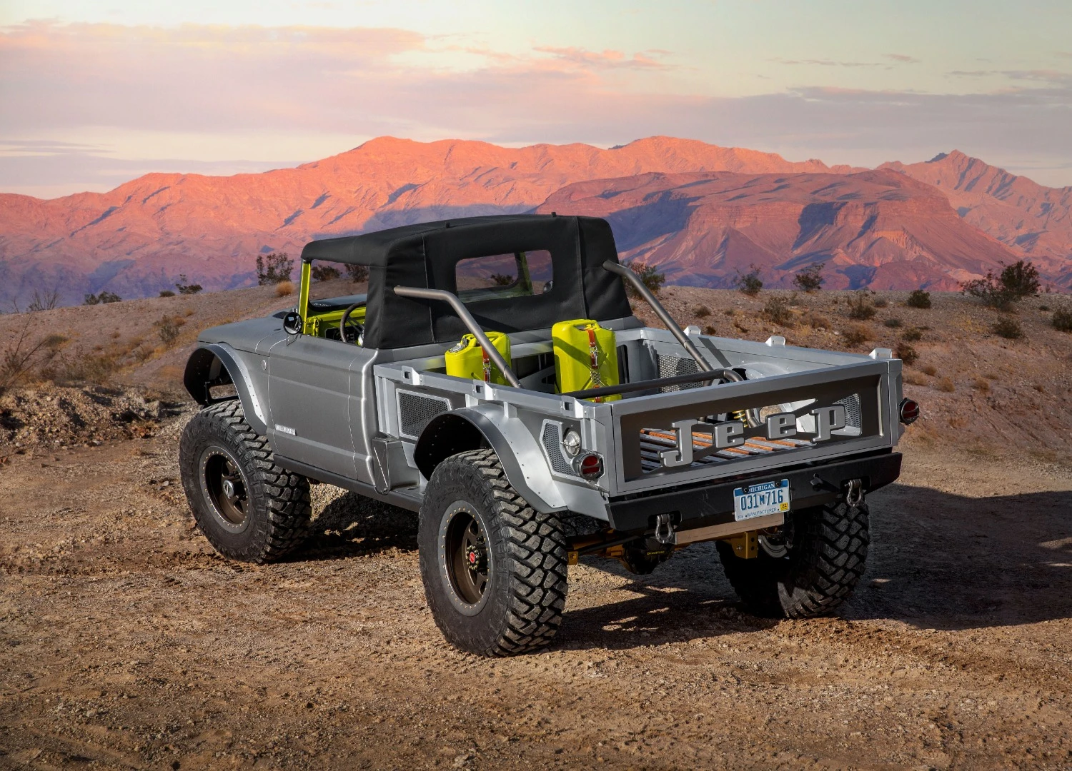 Jeep's concept bed design includes water jet cut panels and wooden slats