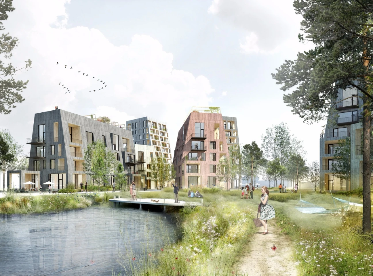 Örnsro Trästad will be built from the ground up as neighborhood and public park in equal measure
