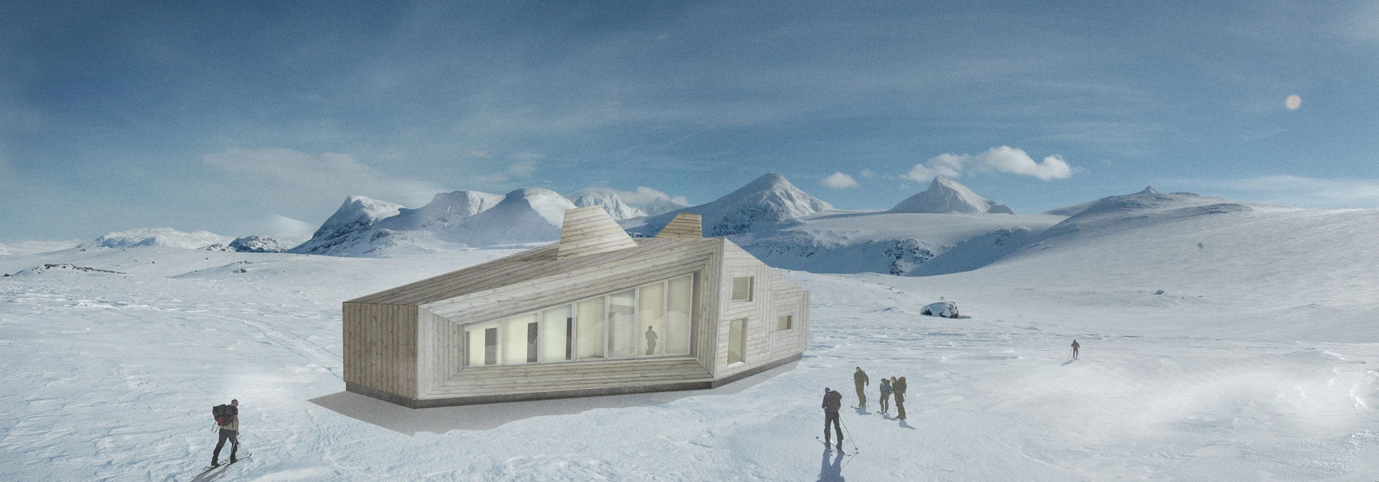 Architectural render of the Rabot Tourist Cabin (Image: JVA)
