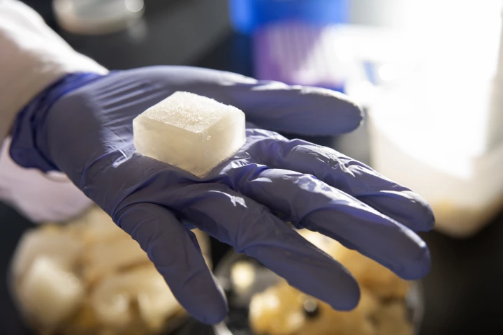 Each jelly ice cube reportedly lasts for 12 freeze/thaw cycles, and can be composted once discarded