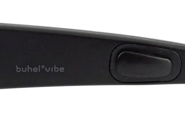 Phone call audio (or music from the mobile device's library, or from a Bluetooth-enabled MP3 player) is played back through two transducers, one located in each arm of the glasses