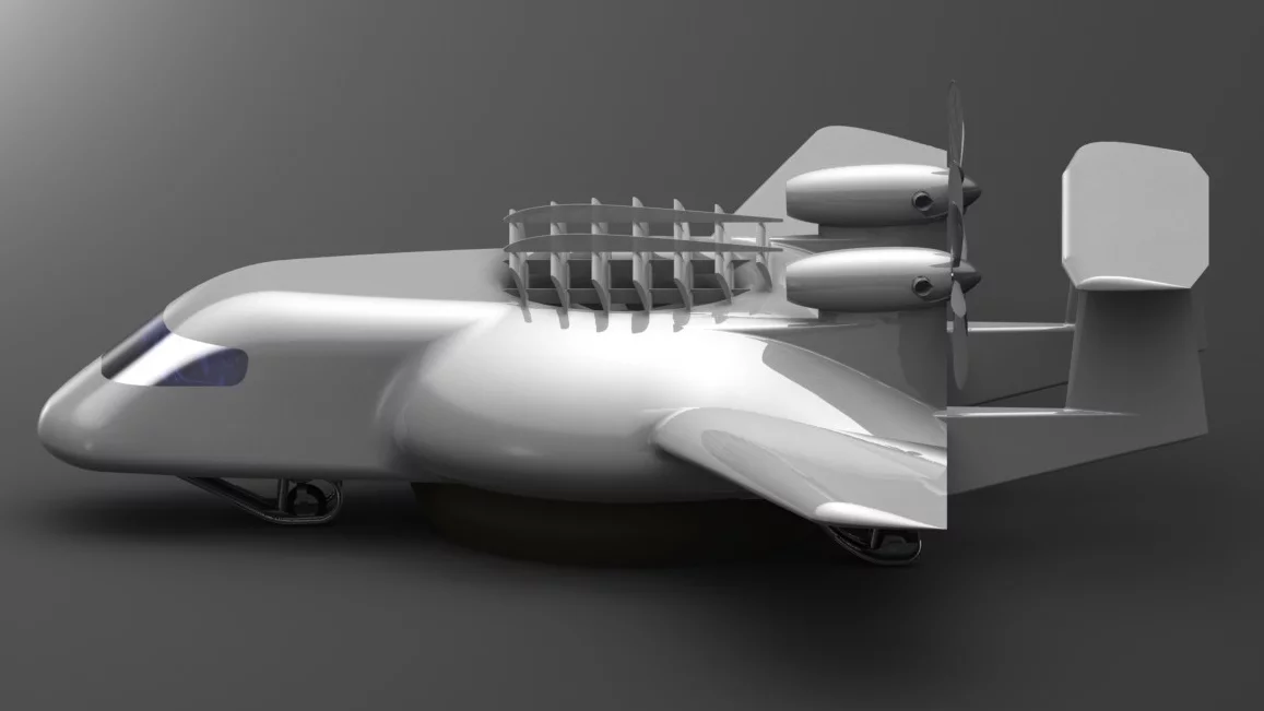 The ESTOLAS features a rotor in its body that provides additional lift