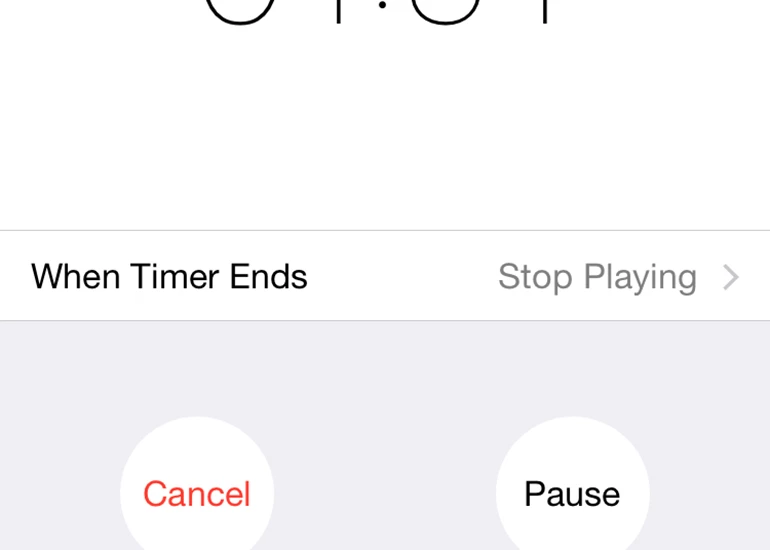 The Timer app can stop music playback