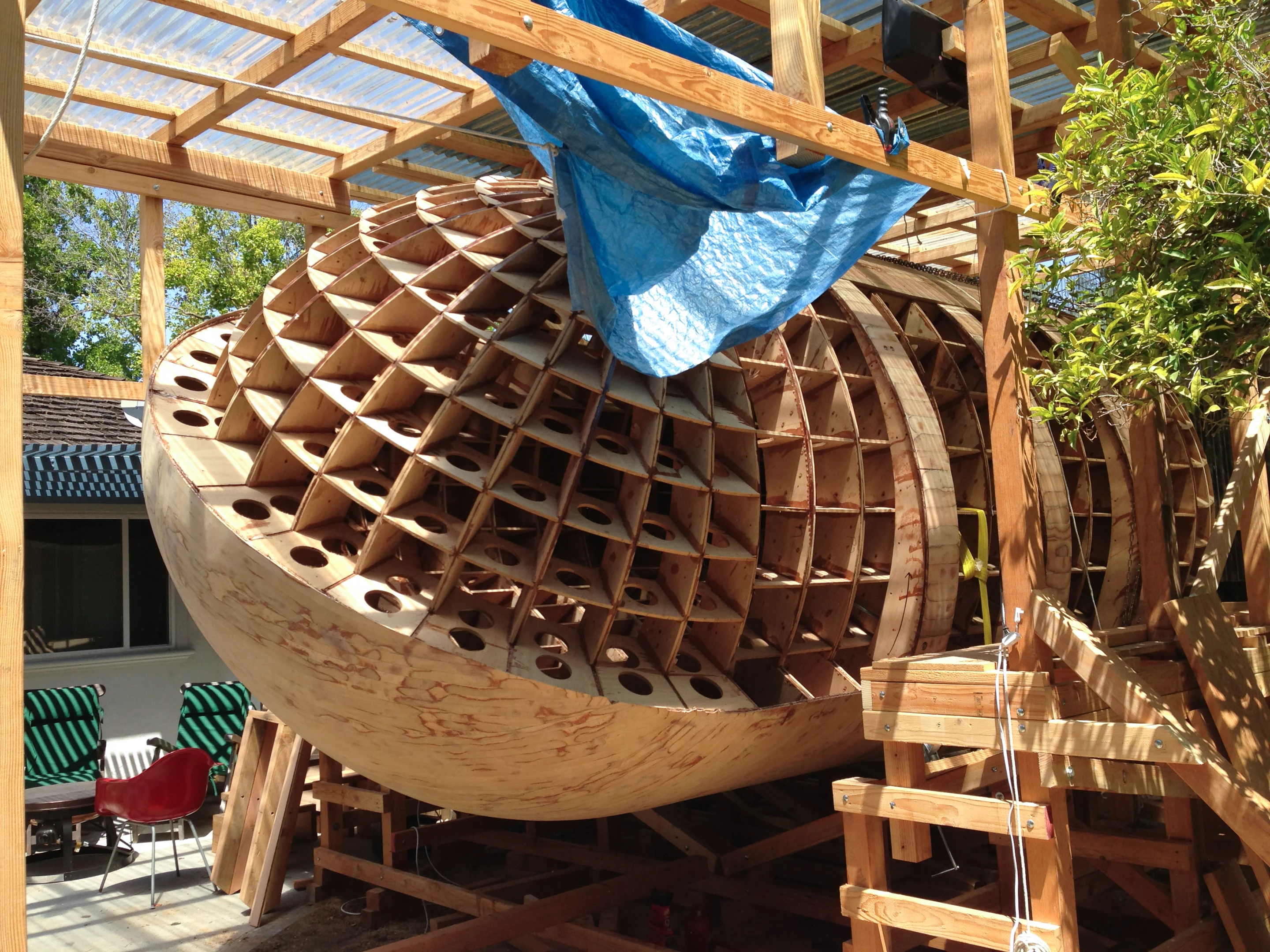 The escape pod is kept in the designer's garden (Photo: Chris Robinson)