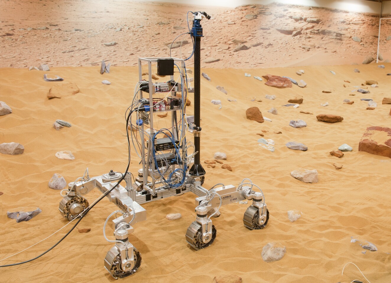 The ExoMars rover prototype being put through its paces (Photo: Airbus Defence and Space 2014)