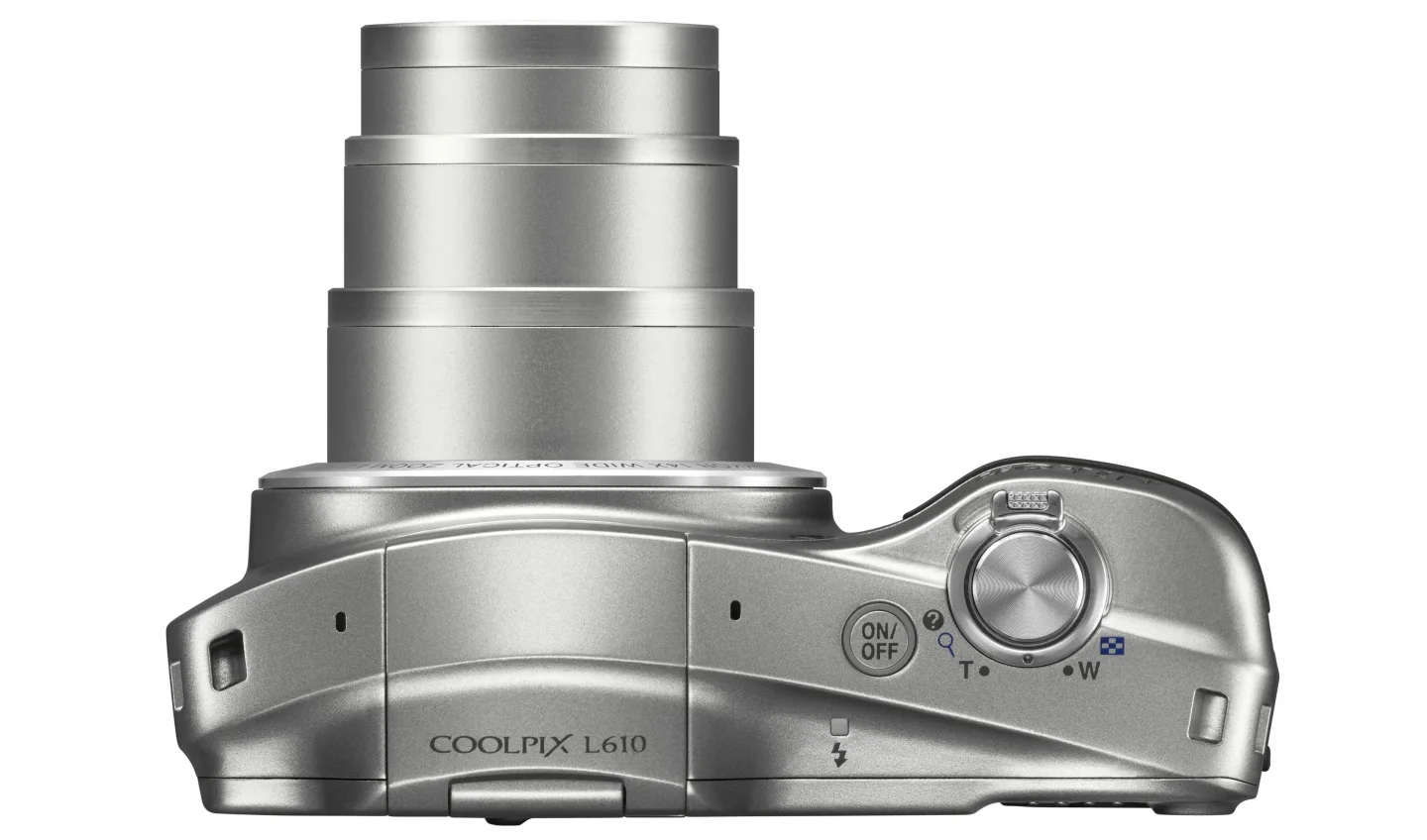 The L610 features a 14x optical zoom NIKKOR ED glass lens made up of 11 elements in 10 groups, with a focal length of 4.5 to 63mm