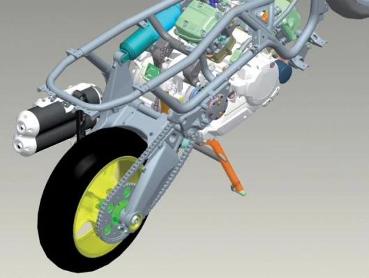 The Gilera GP 800: CAD drawing
