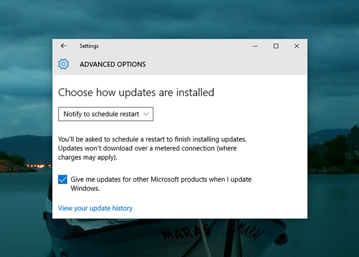 Updates are mandatory, but you can turn off automatic restarts