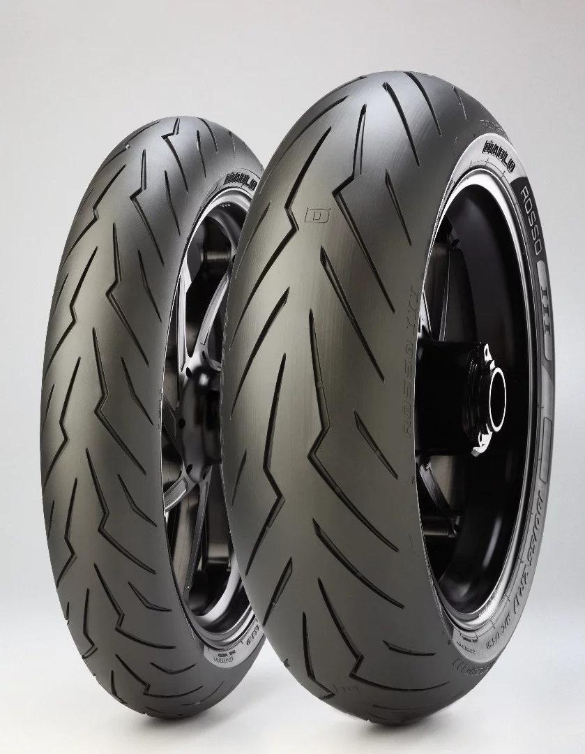 The tread pattern of the new Pirelli Diablo Rosso III tires provided inspiration for the red striping of the Diablo Brutale