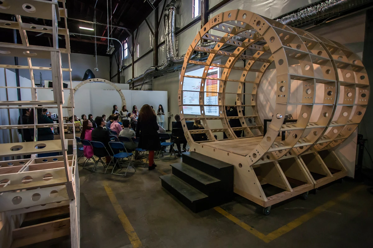 Model of the proposed Hyperloop tube built by HTT's team