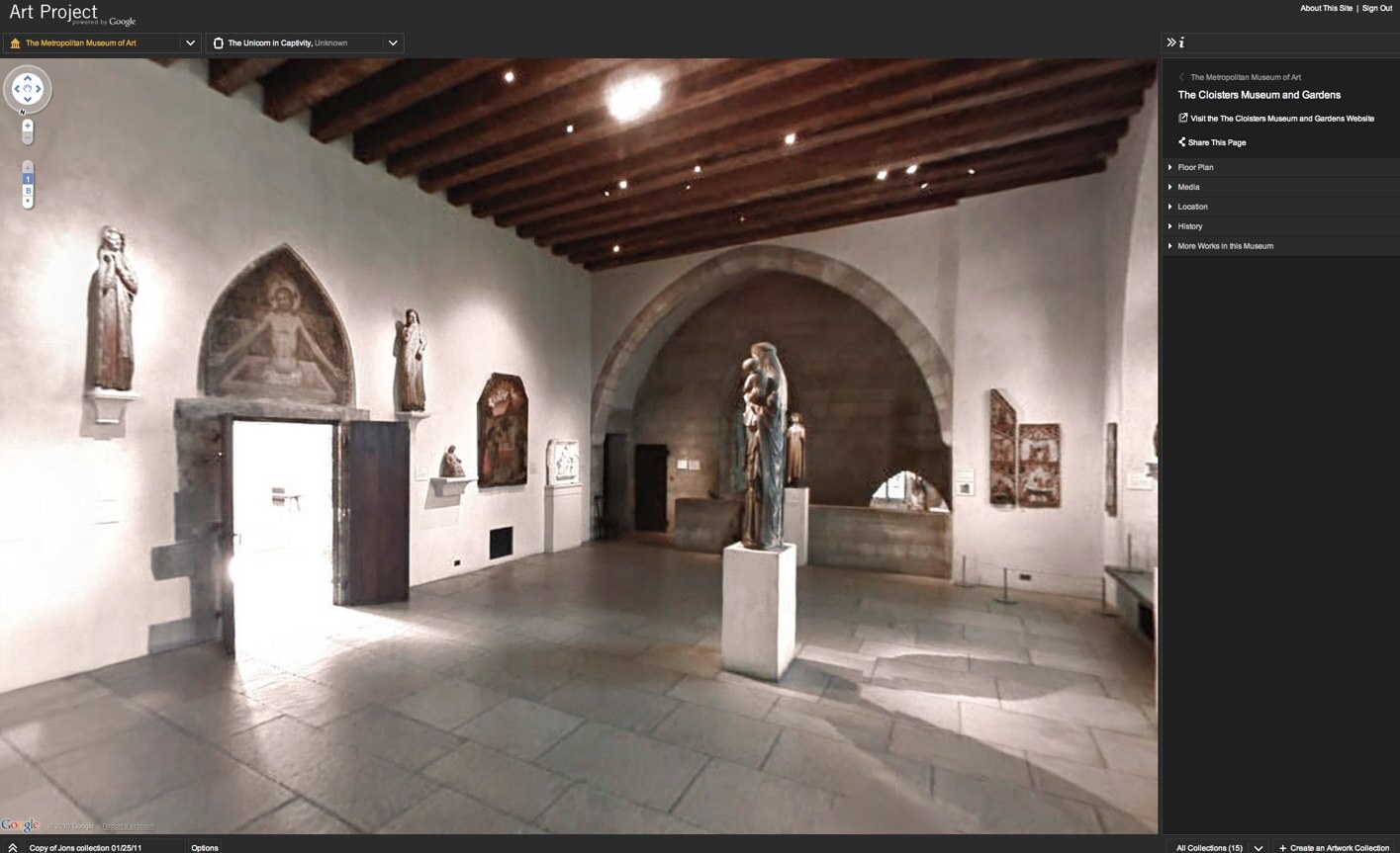 Take a virtual stroll through 17 of the world's most renowned museums, including The Cloisters at the MET, with Google Art Project