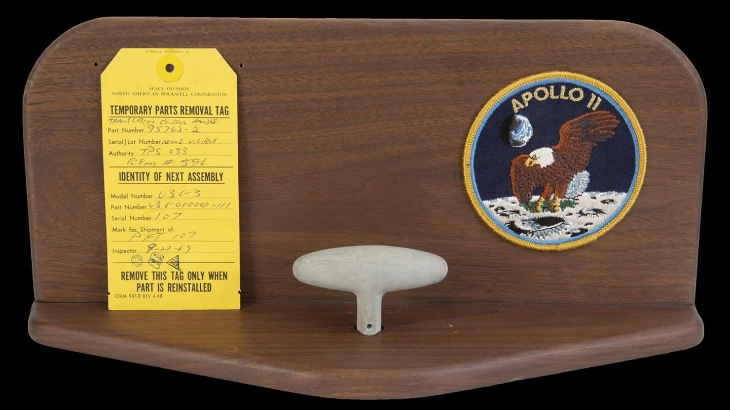 This is the NASA Apollo 11 Translation Controller used by both Neil Armstrong And Michael Collins. It sold for $156,250 at Julien's Auctions on July 17, 2020