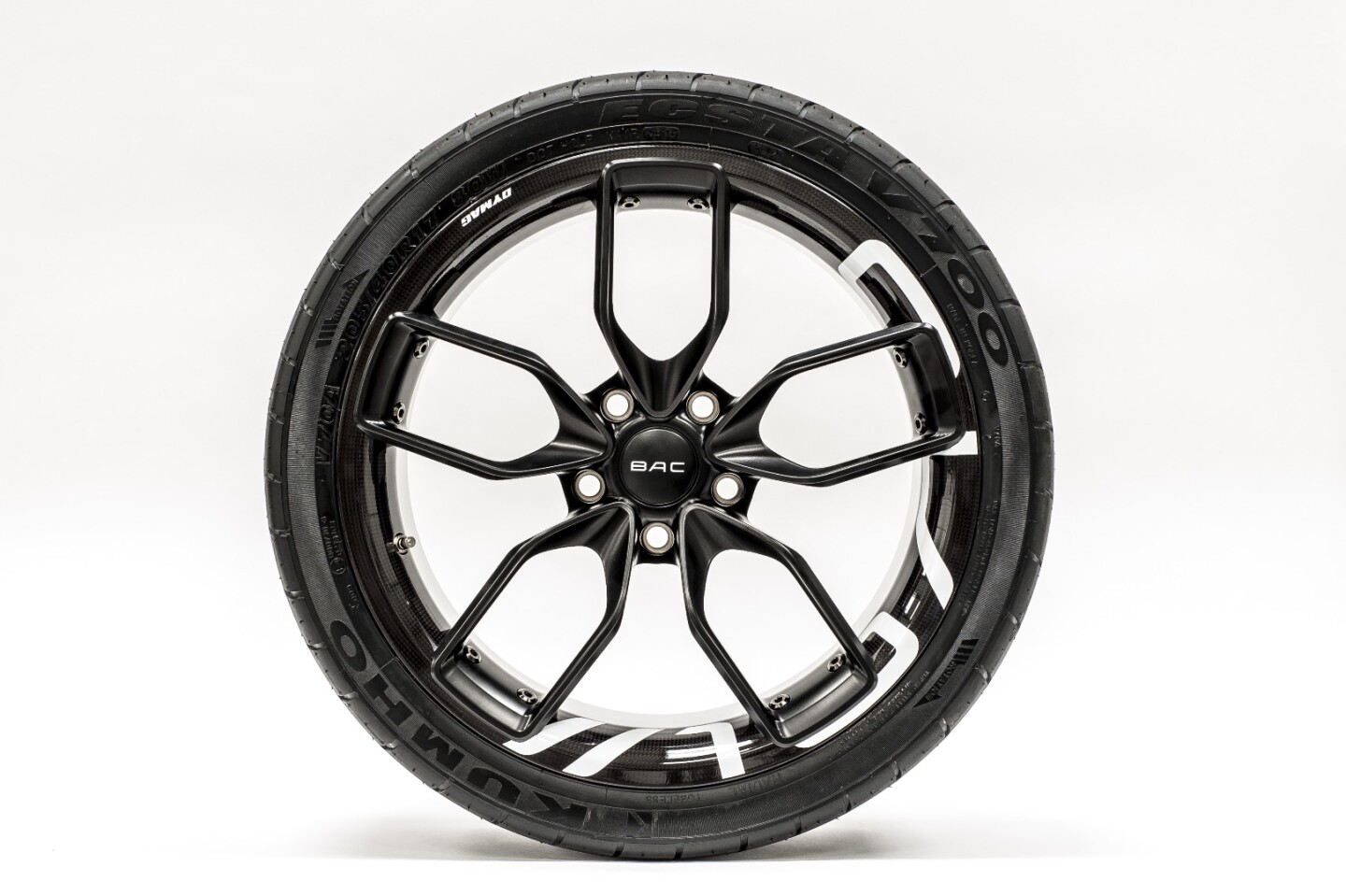 BAC uses titanium wheel nuts to shave precious grams at each corner