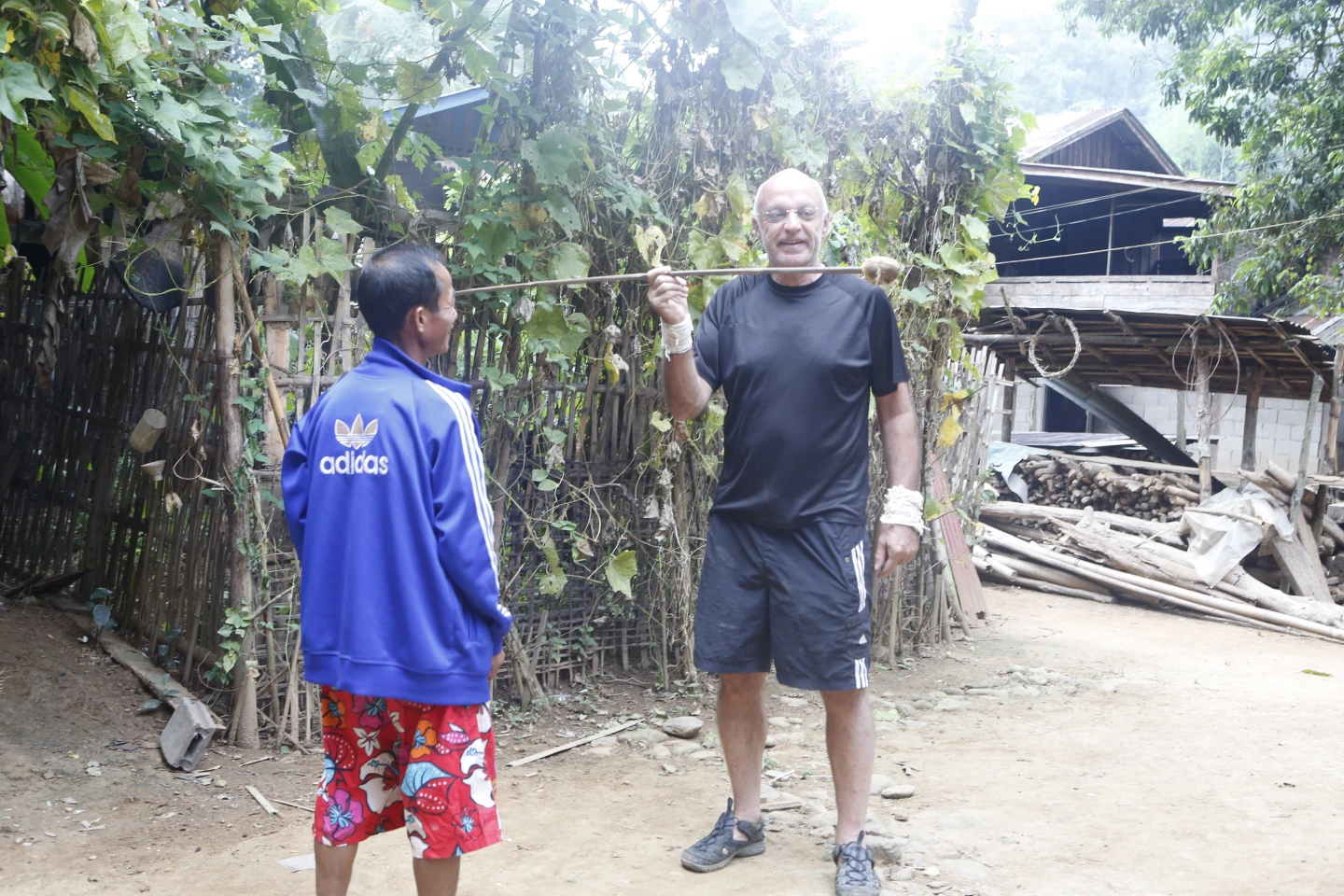 Food is all around you in the jungle, if you know how to get to it. This instrument, which looked just like a spear, is in fact a device for reaching and extracting the fruit of a very tall tree.