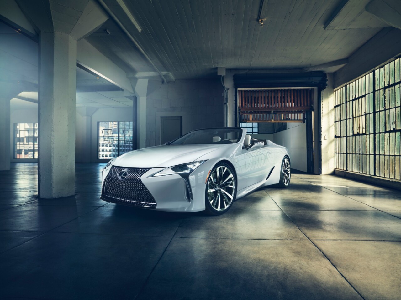 The subtraction of the hard roof seems to take a little away from the LC Coupé's curvy waistline