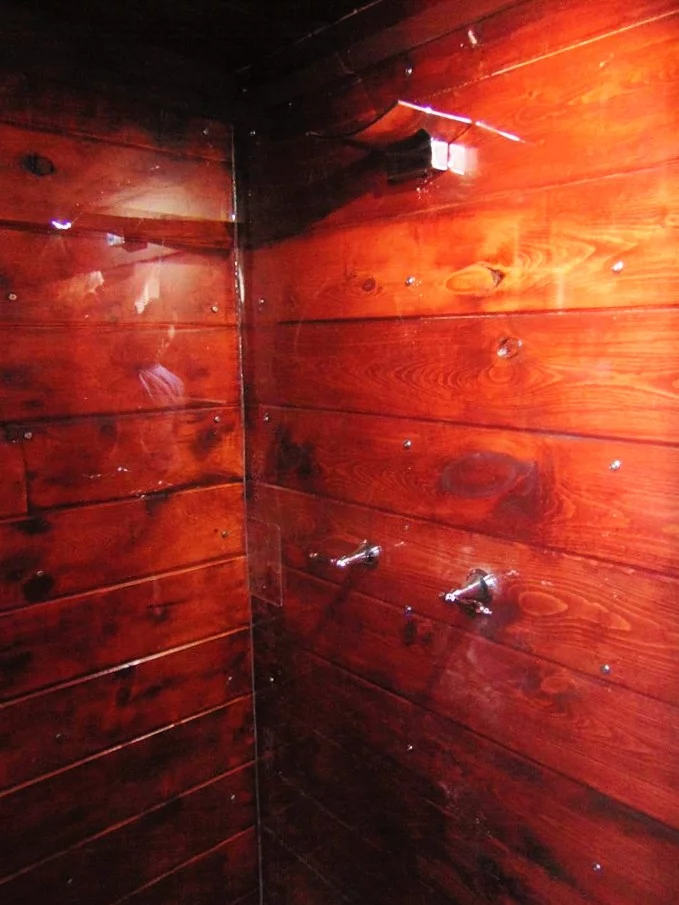 The large shower with dual shower heads