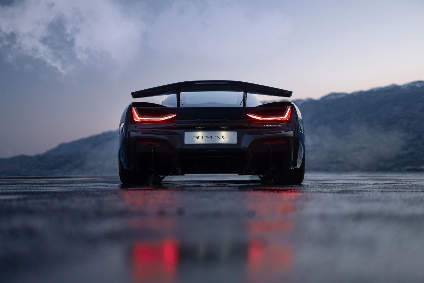 The Nevera's active aero kit includes the rear wing and diffuser
