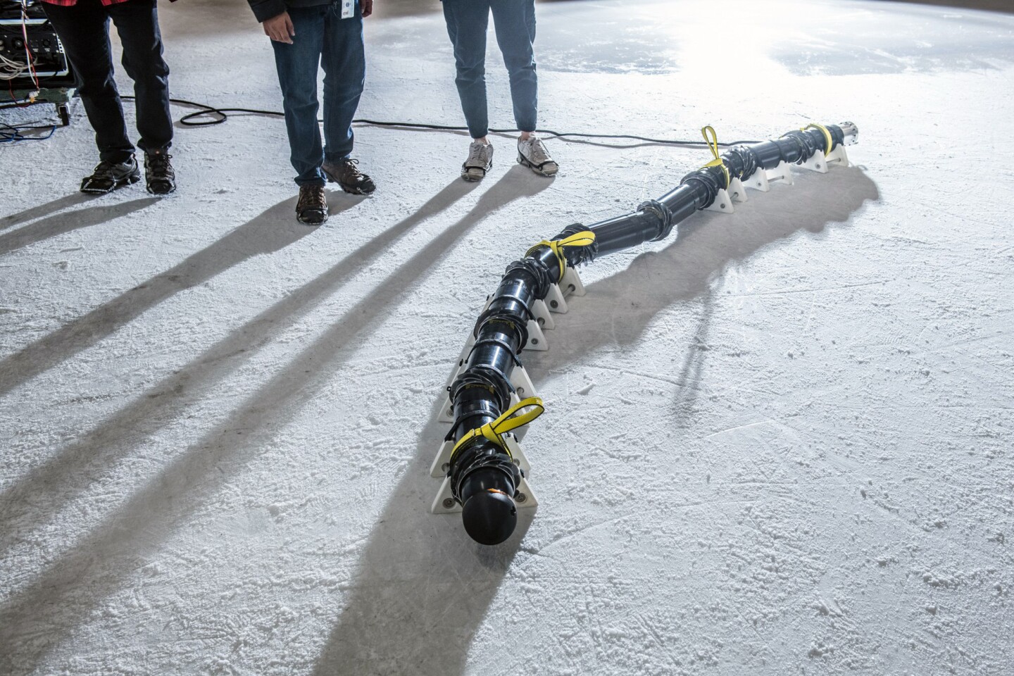 The first EELS prototype being tested on a Pasadena ice rink