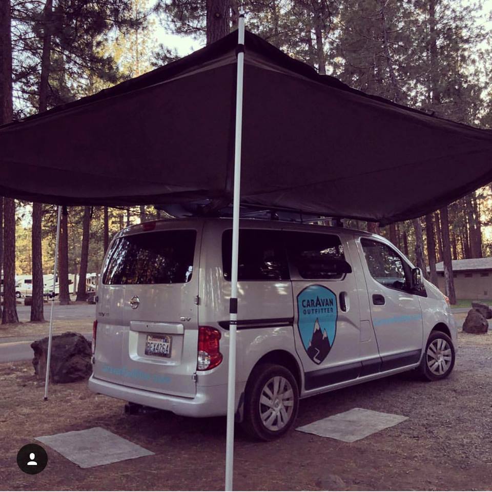 The Batwing awning offers plenty of shade and shelter, and available side walls create an add-on tent