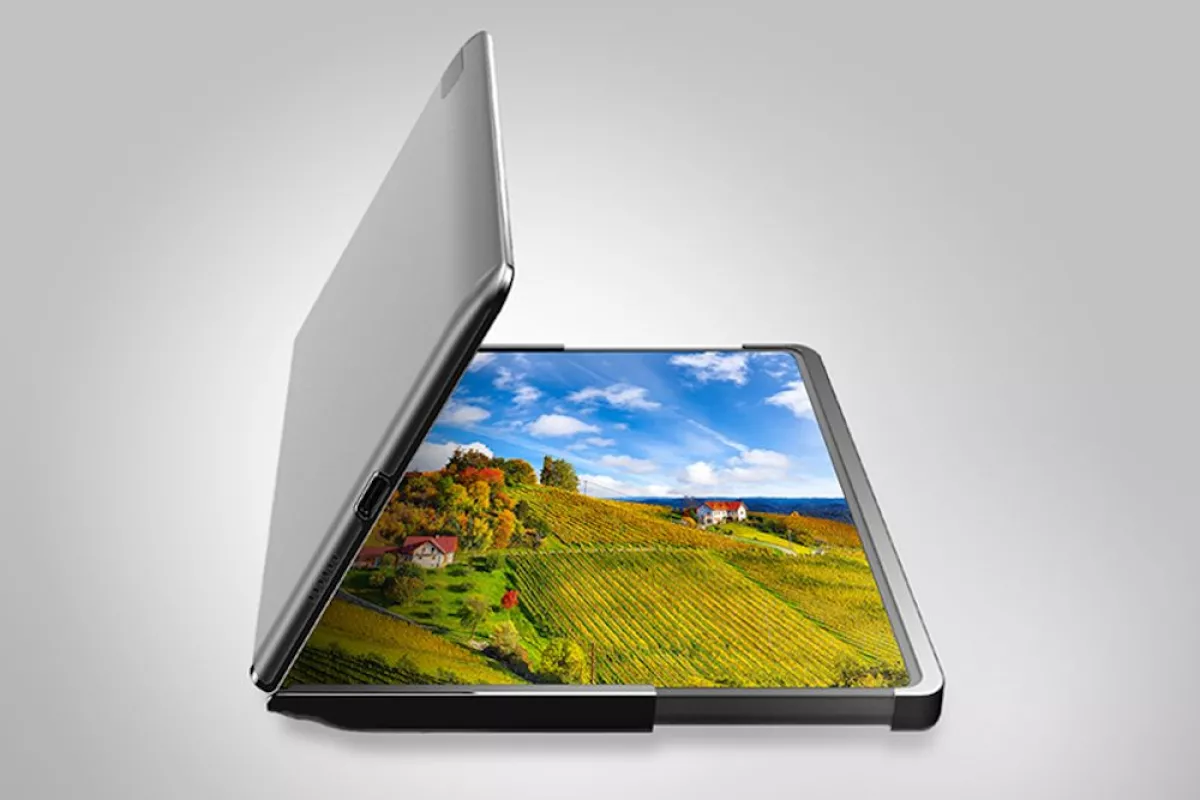 The Flex Hybrid concept is aimed at laptops, folding and sliding out to expand display real estate from 10.5 inches to 12.4 inches