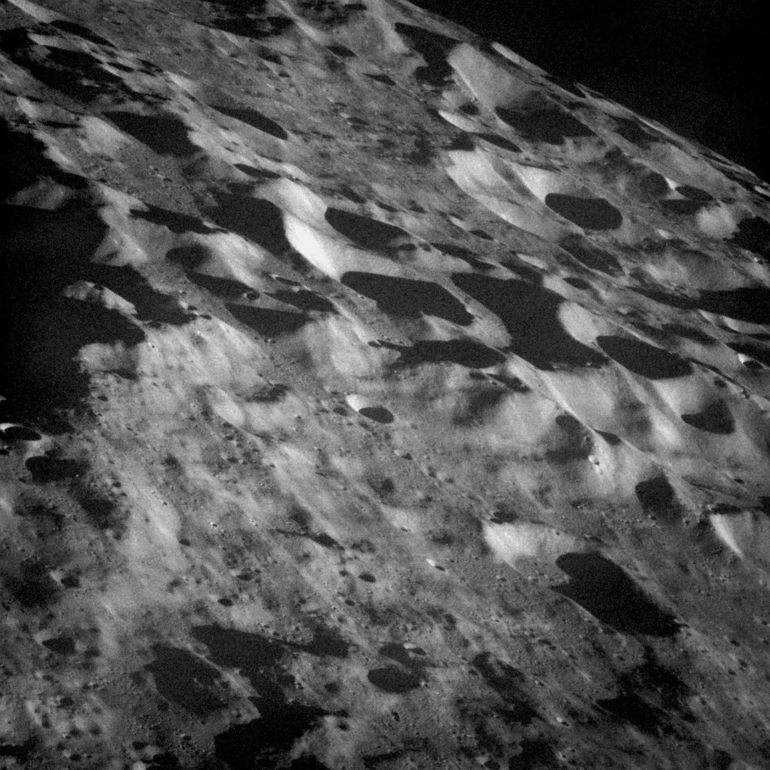 Far side features seen from a low angle