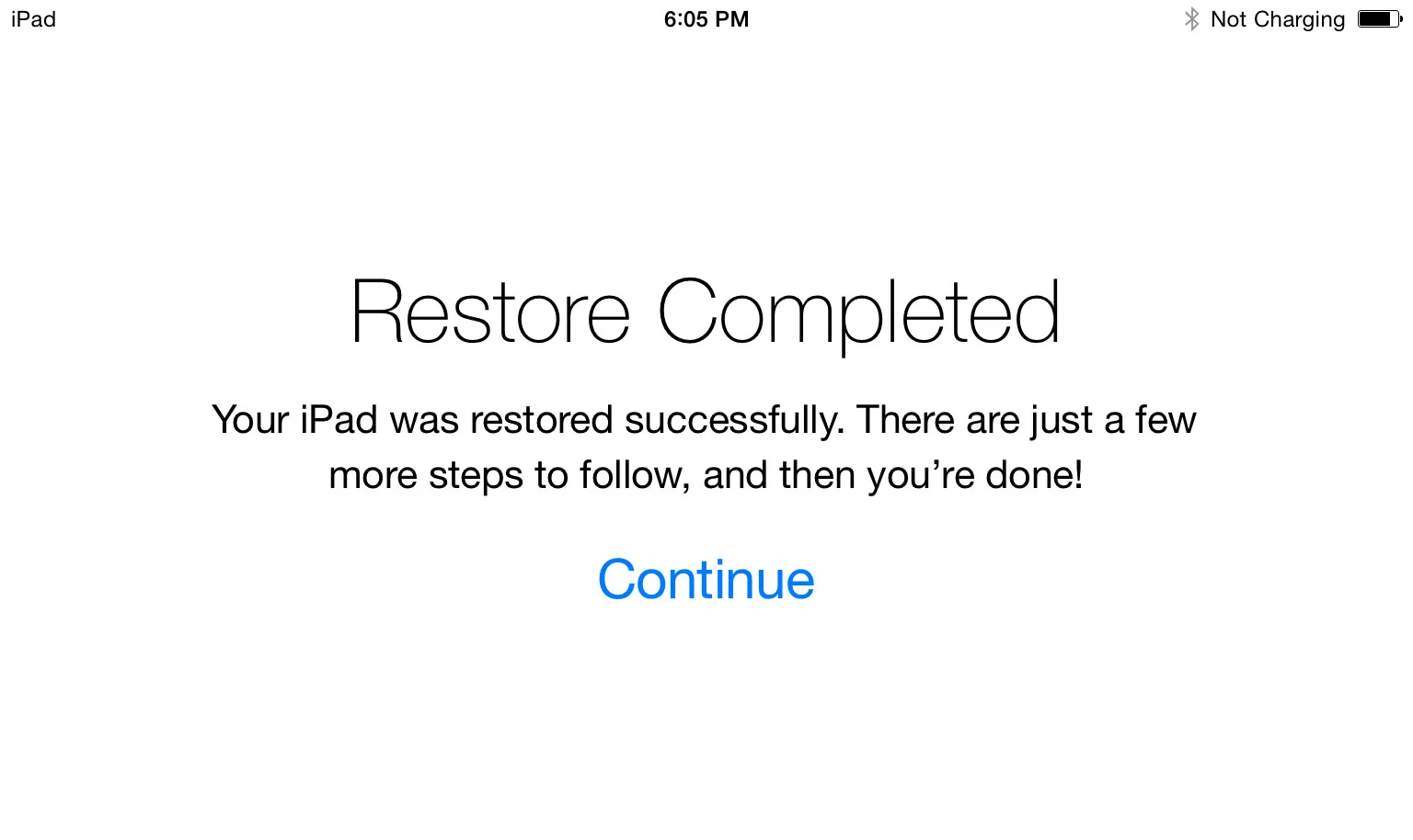 You'll see this on your iOS device after the tool finishes