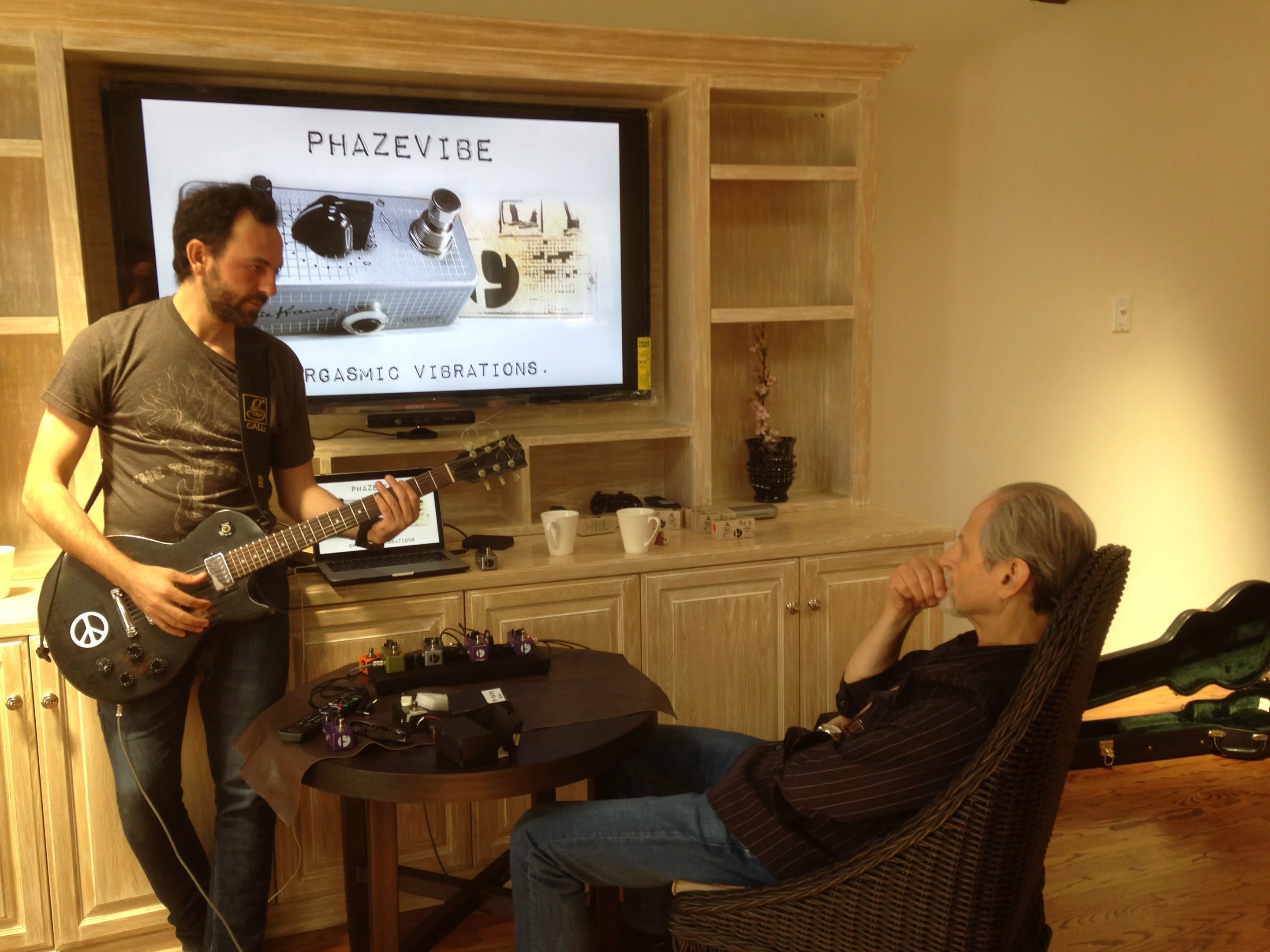 Francesco Sondelli and Eddie Kramer working on the F-Pedals