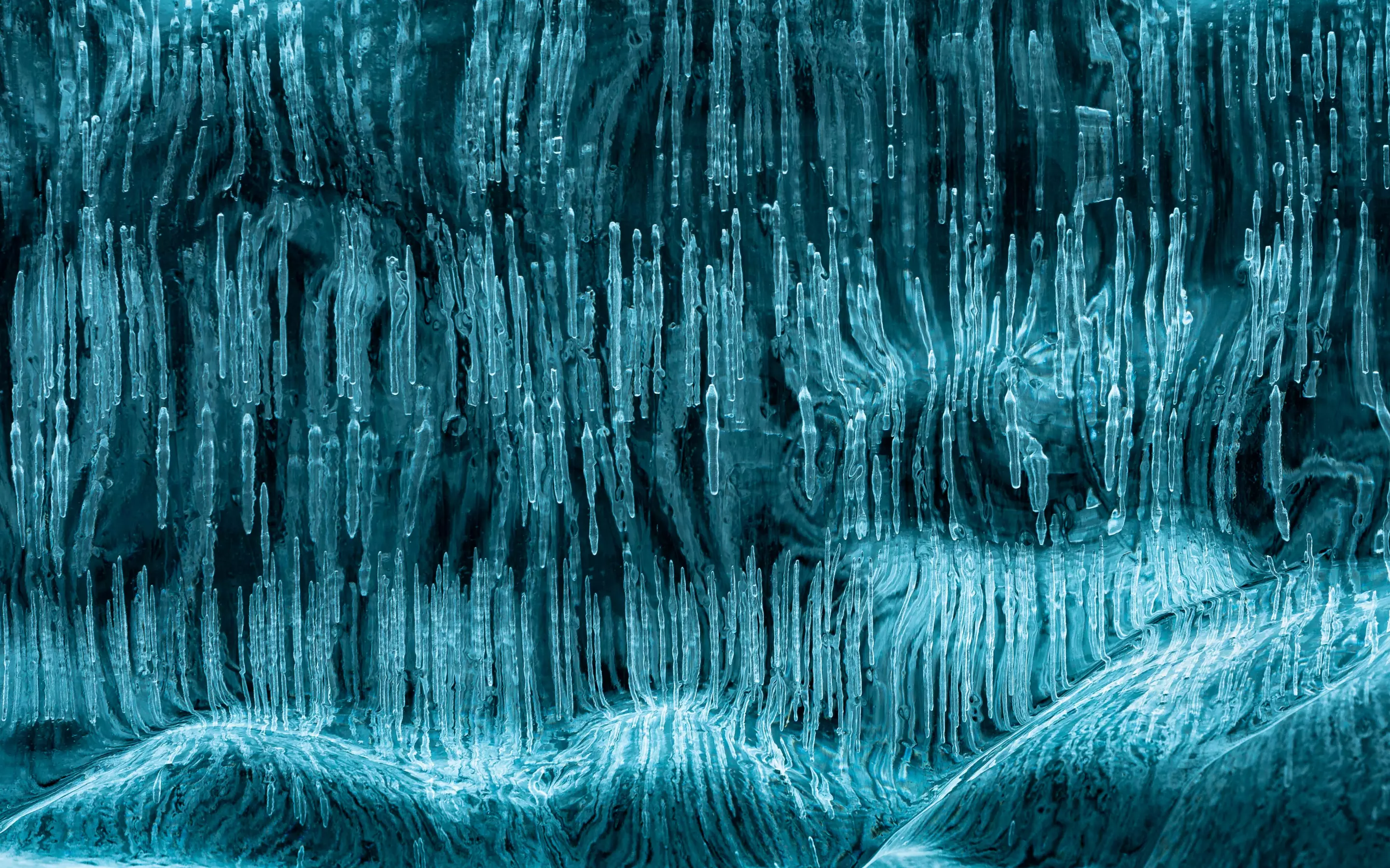 Top 101. 'The Matrix', macro photo of the ice layer on the Akkajaure Lake, Storasjofallets National park, Sweden