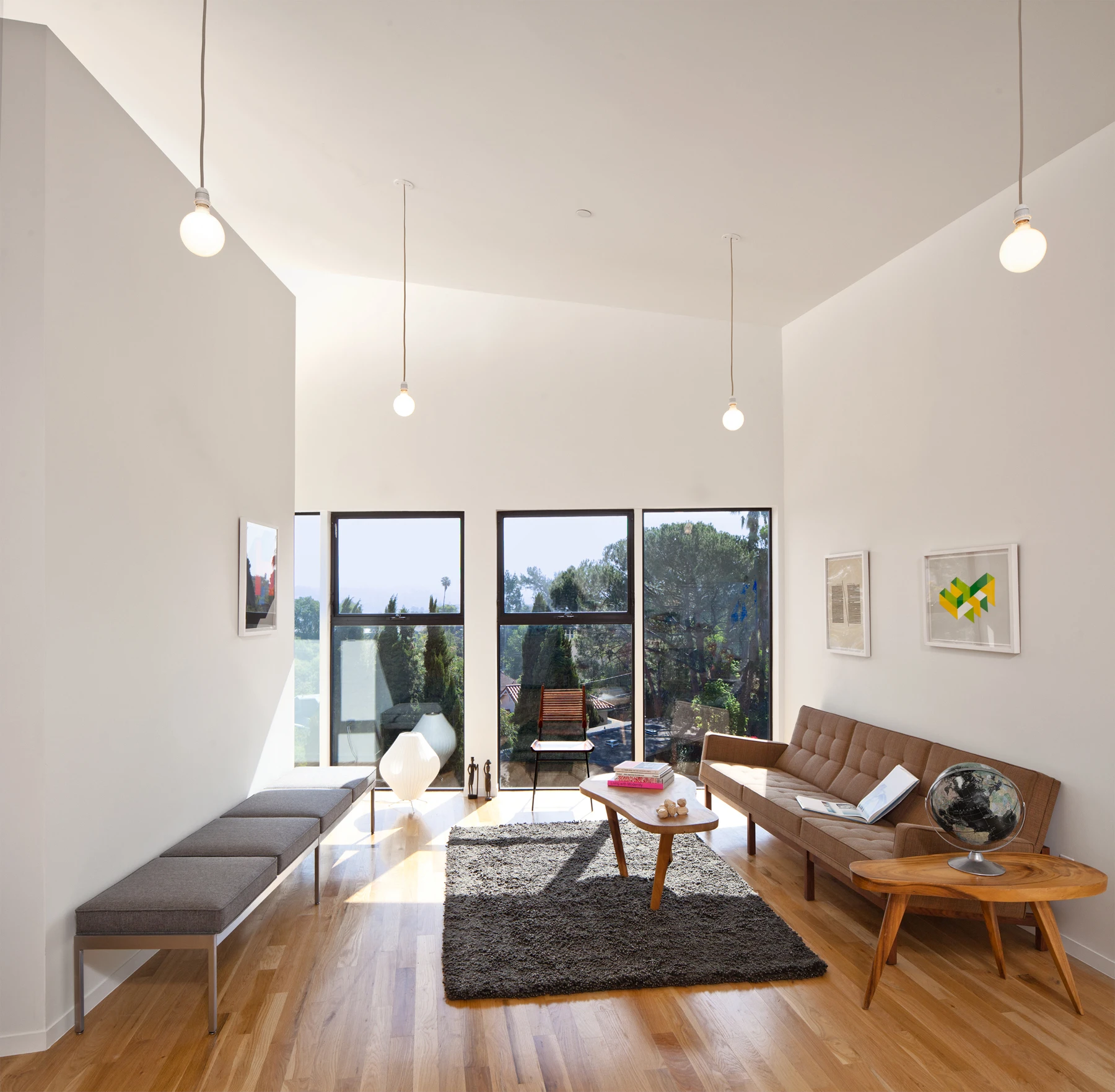 Clever folding furniture and sliding doors were used to maximize the small space