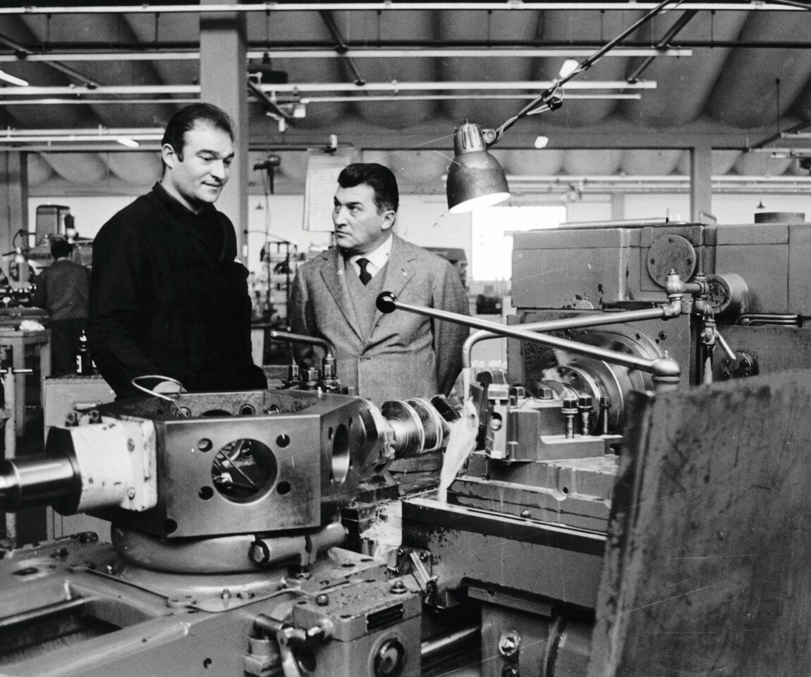 Ferruccio, who's office purposely overlooked the plant, was constantly on the shop floor overseeing quality control, manufacturing, design and production