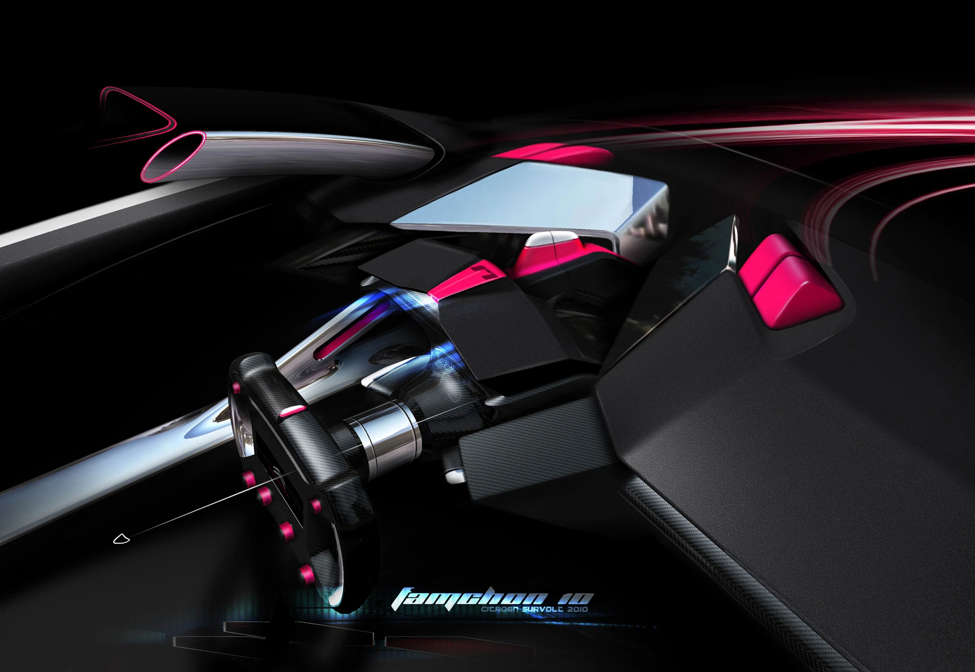 The Citroen electric small car concept - the Survolt - fits the supermini class with a look of a larger supercar