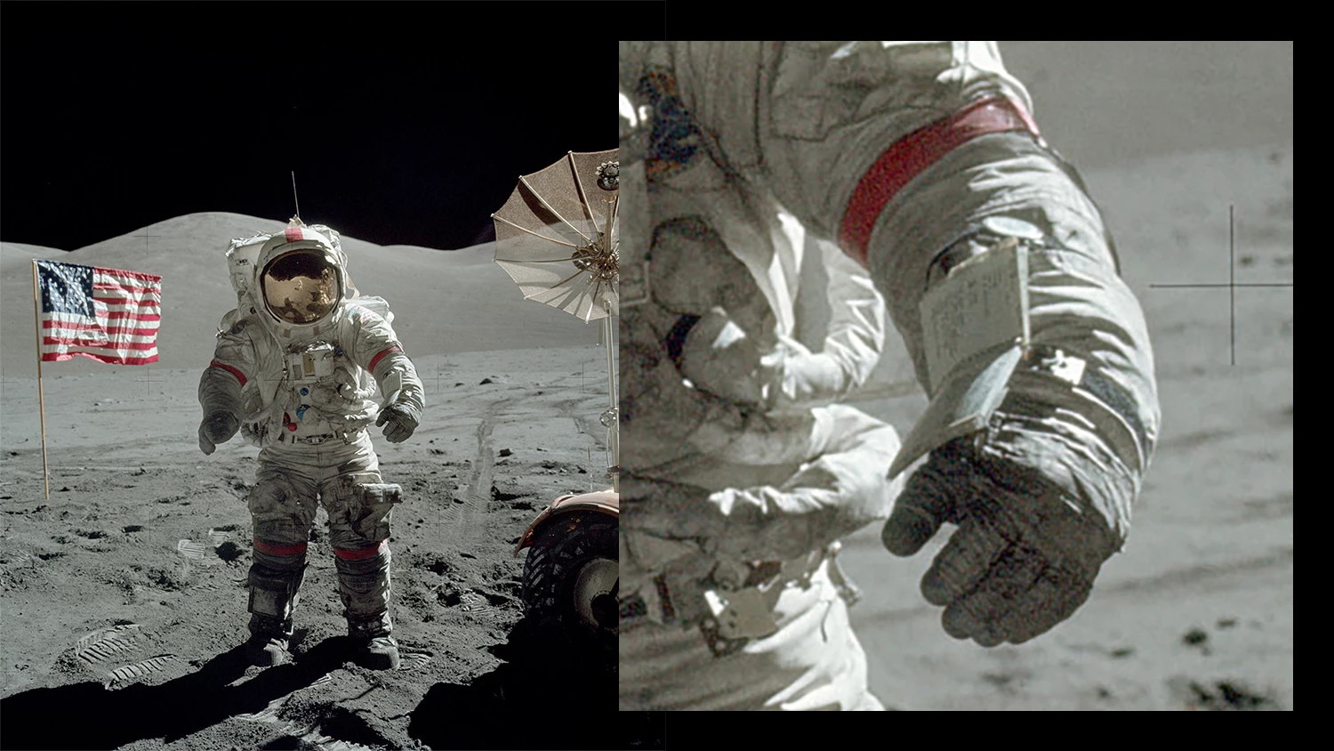 Gene Cernan's EVA-3 Cuff Checklist: Apollo 17 flown and Lunar Surface-Used was sold for $744,994 at RR Auction on 21 October 2021