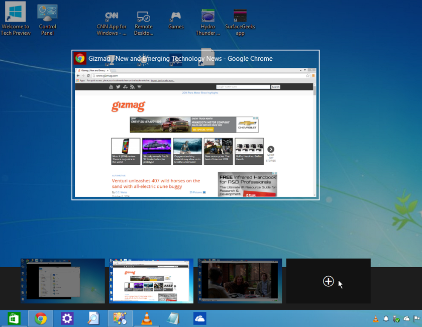 Virtual desktops is a built-in feature in Windows 10